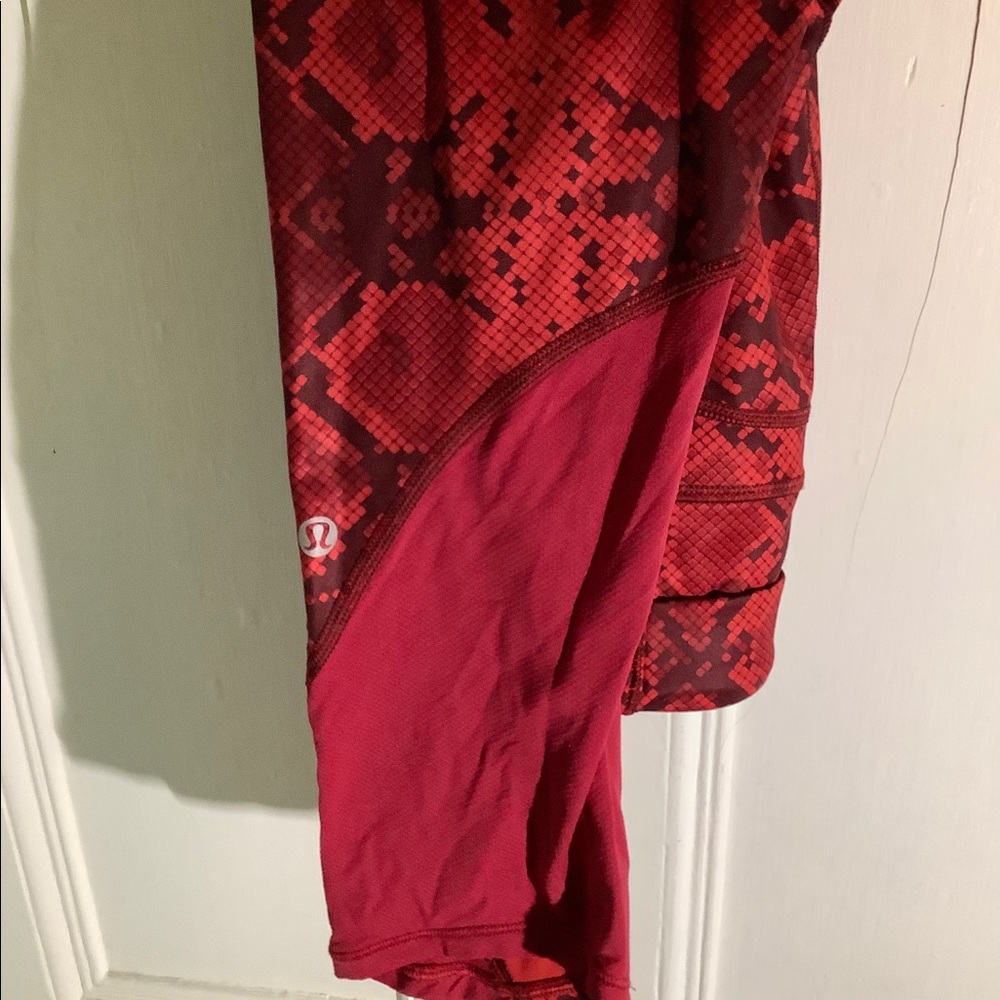 Lululemon red snake print leggings